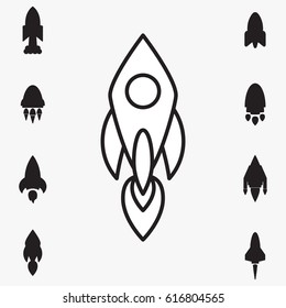 Space Rocket Icon Isolated. Startup Vector Symbol