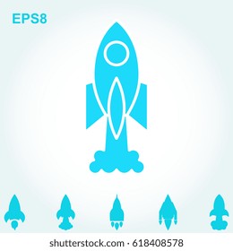 Space Rocket Icon Isolated. Startup Vector Symbol