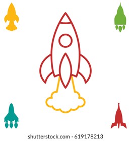 Space Rocket Icon Isolated. Startup Vector Symbol