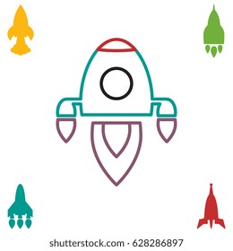 Space Rocket Icon Isolated. Startup Vector Symbol