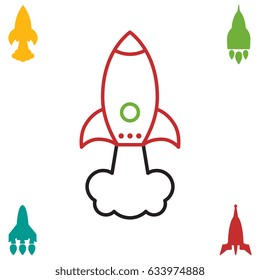 Space Rocket Icon Isolated. Startup Vector Symbol