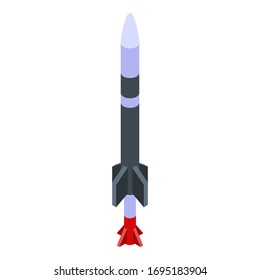 Space rocket icon. Isometric of space rocket vector icon for web design isolated on white background
