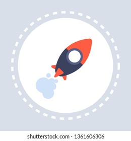 space rocket icon launch new startup project concept flat isolated