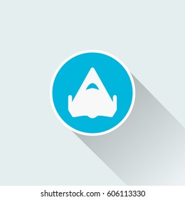 Space rocket icon with long shadow
