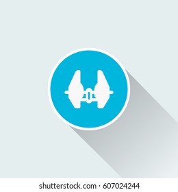 Space rocket  icon with long shadow