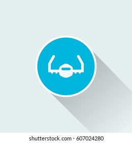 Space rocket  icon with long shadow