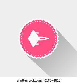Space rocket  icon with long shadow