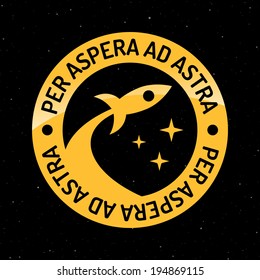 Space Rocket icon on star background