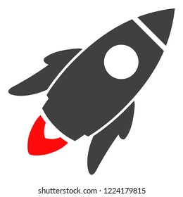 Space rocket icon on a white background. Isolated space rocket symbol with flat style.