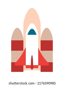 icono de cohete espacial en fondo blanco