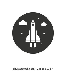 Space rocket Icon on White Background - Simple Vector Illustration
