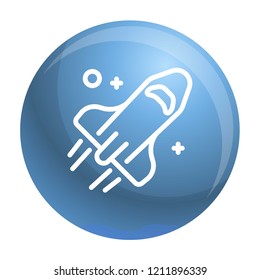 Space rocket icon. Outline space rocket vector icon for web design isolated on white background