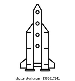 Space rocket icon. Outline space rocket vector icon for web design isolated on white background