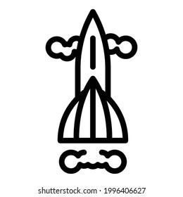 Space rocket icon. Outline Space rocket vector icon for web design isolated on white background