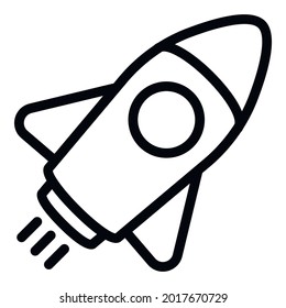Space rocket icon. Outline space rocket vector icon for web design isolated on white background