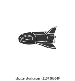 Space Rocket Icon Silhouette Illustration. Astronaut Vector Graphic Pictogram Symbol Clip Art. Doodle Sketch Black Sign.