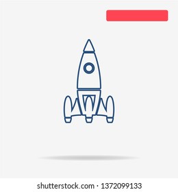 Space rocket icon. Vector concept illustration for design.