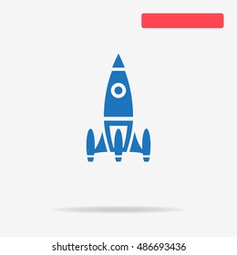 Space rocket icon. Vector concept illustration for design.