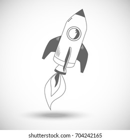 Space rocket icon, vector illustration.
