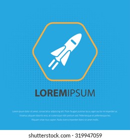 Space rocket icon for web and mobile