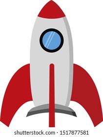 Space rocket, illustration, vector on white background.
