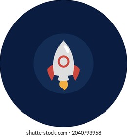 Space rocket, illustration, vector, on a white background.