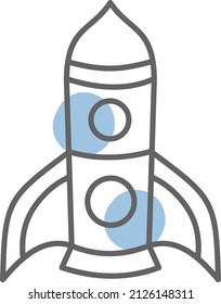 Space rocket, illustration, vector on a white background.