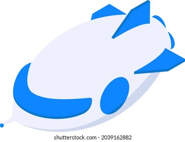 Space rocket. Isometric vector illustration isolated on white background