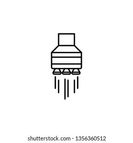 space rocket landing, icon. Simple thin line, outline vector of space, cosmos, universe icons for UI and UX, website or mobile application
