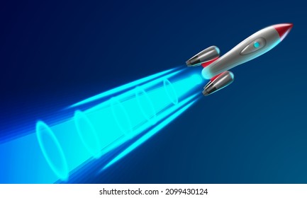 Space rocket launch. Rocket background. Vector illustration
