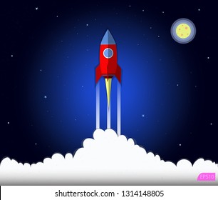 Space rocket launch. Business  Start up concept, high resolution. 