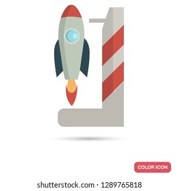Space Rocket Launch color flat icon for web and mobile design