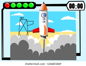 Space Rocket launch countdown