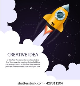 Space rocket launch, Creative idea, Rocket background