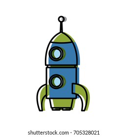 space rocket up and launch exploration symbol