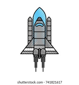 space rocket up and launch exploration symbol