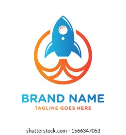 space rocket launch logo design