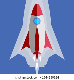 space rocket launch. The project starts the Solar System's rocket and text space. - Vector