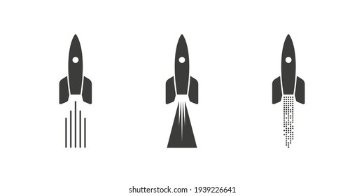 Space rocket launch. Startup template. Business concept. Rockets. Rocket ship flies up. Vector illustration