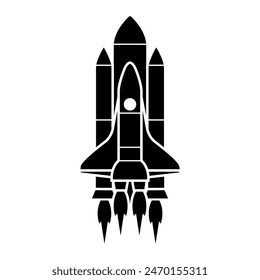 Space rocket launch vector icon