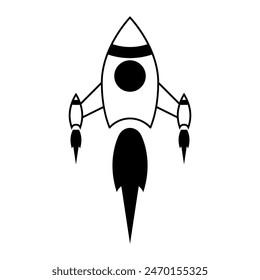 Space rocket launch vector icon