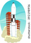 Space rocket launch vector illustration