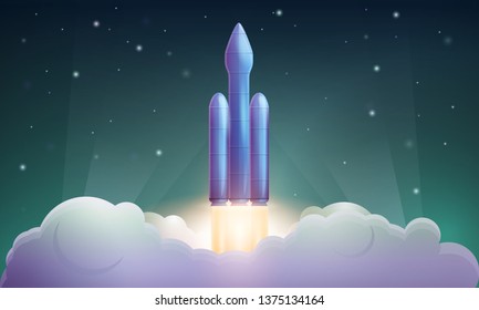 space rocket launch, vector illustration
