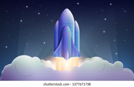 space rocket launch, vector illustration