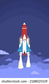 space rocket launch vector illustration