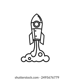 Space rocket launch - vector illustration	
	