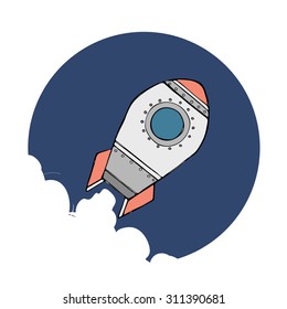 Space rocket launch. Vector illustration