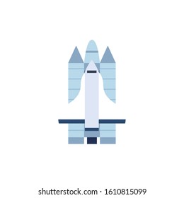 space rocket launcher flat style icon vector illustration design