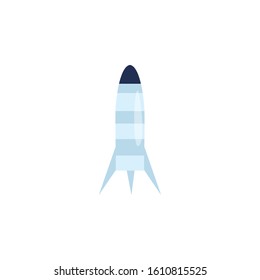 space rocket launcher flat style icon vector illustration design