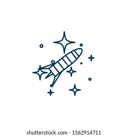 space rocket launcher line style icon vector illustration design